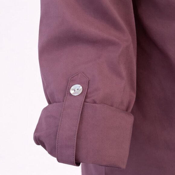 New York & Company 7th Avenue Plum Button-Front Top Size XL - Picture 6 of 10